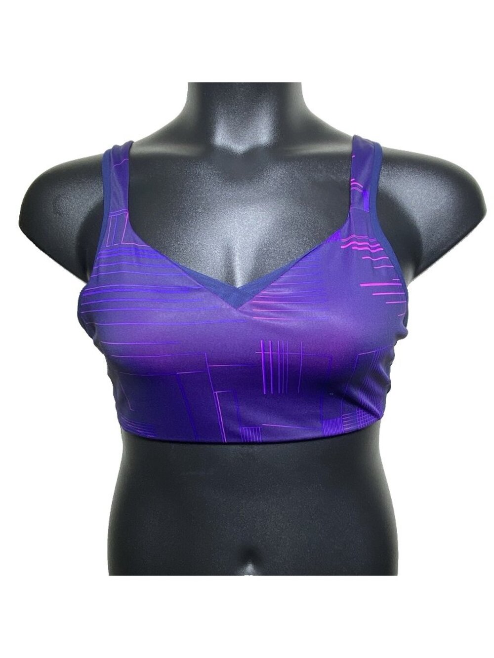 Brooks 36DD Drive Convertible Run Sports Bra Matrix Navy Print Compression Wick